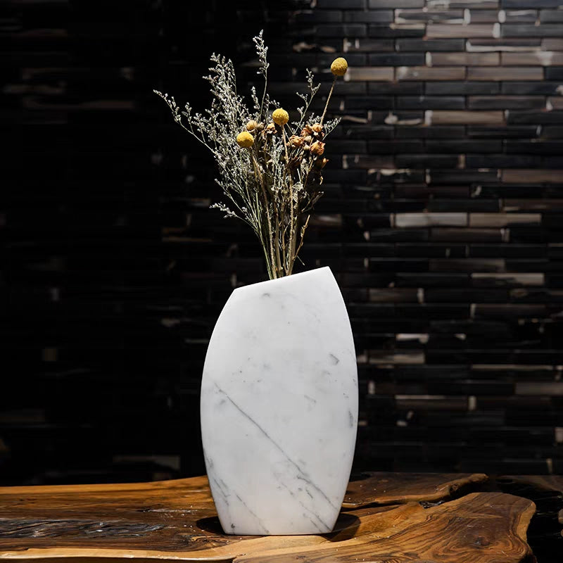 White Marble Flower Vase