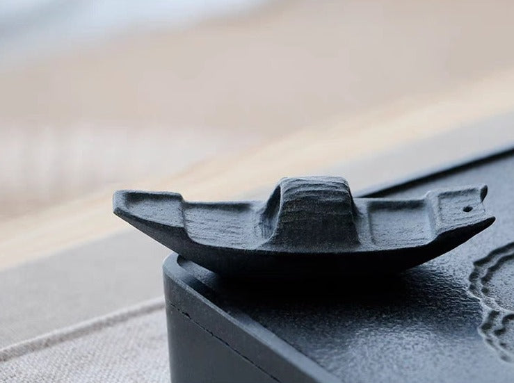 Black Granite Solid Sailboat Statuette